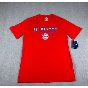 NEW Fc Bayern Munchen Fanatics T Shirt Red L Graphic Print NWT Soccer